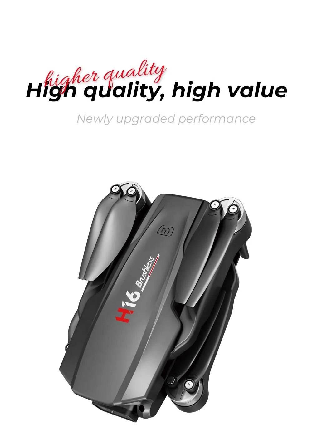 KBDFA New Drone H16 GPS Professional Dual Camera Dron Quadcopter Brushless Aerial Photography Laser Obstacle Avoidance RC Toy - Empire P.E