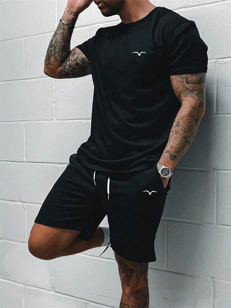 Summer Men Short Sleeved Drawstring Shorts Tracksuit - Empire P.E