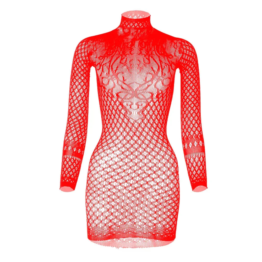 Strapless See Through Sexy Tight Pencil Dress Mesh