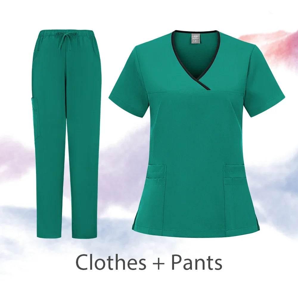 Scrubs Uniforms Sets Nurse Grey Scrubs Uniform Top for Men Hospital Medical Scrubs Unisex Clinic Nursing Surgical Uniforms Woman - Empire P.E