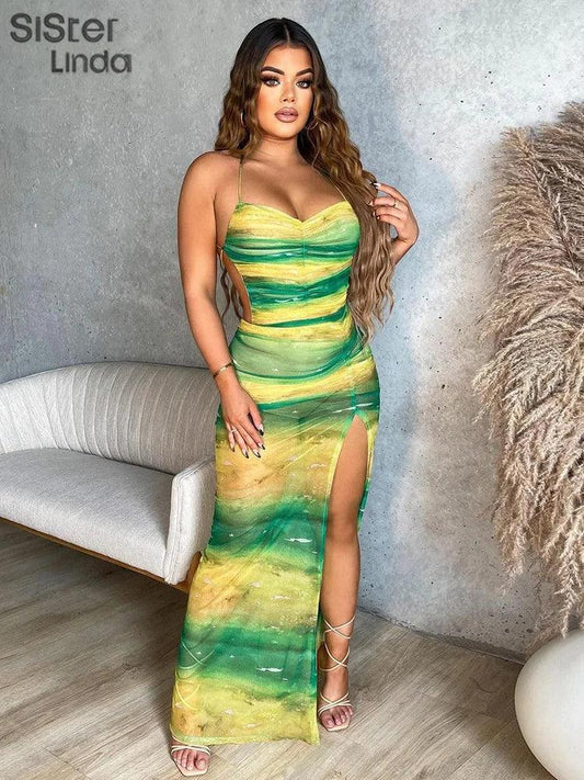 Women's Vintage Contrast Long Dress