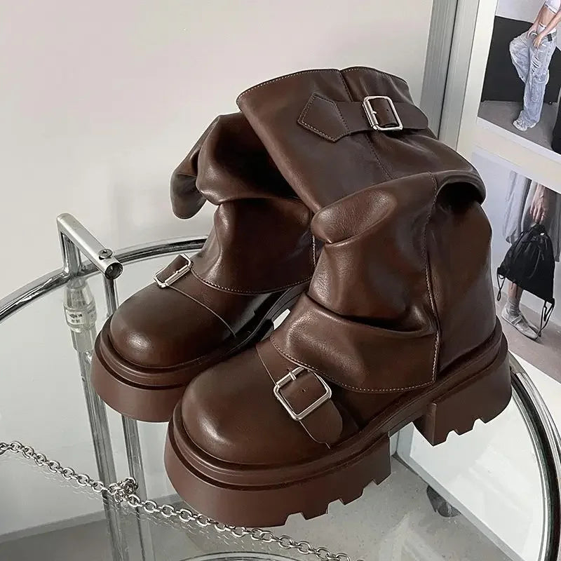 2024 Mid-Calf Women's Boots Platform Modern Boots - Empire P.E