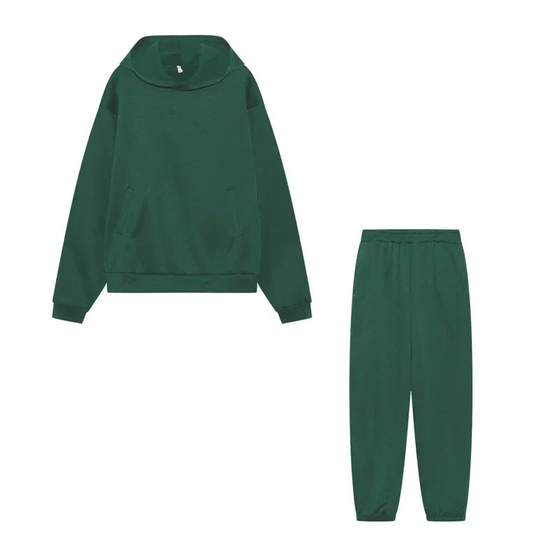 2023 Trend Casual Fashion Thickened Long-sleeved Sweater Pants Two-piece Suit