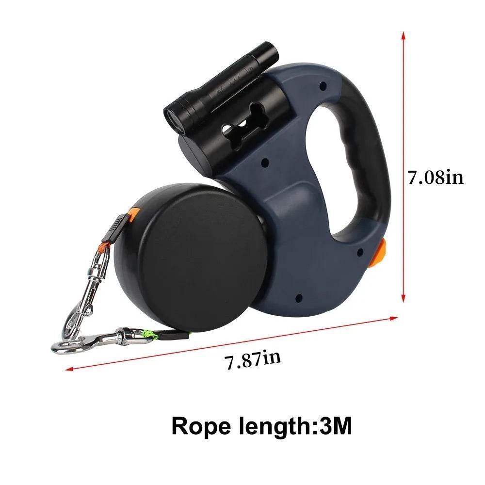 Double dog Leash Light retractable roulette double end leash Portable rotating pet leash for 2 dogs walking pet supplies - Empire P.E