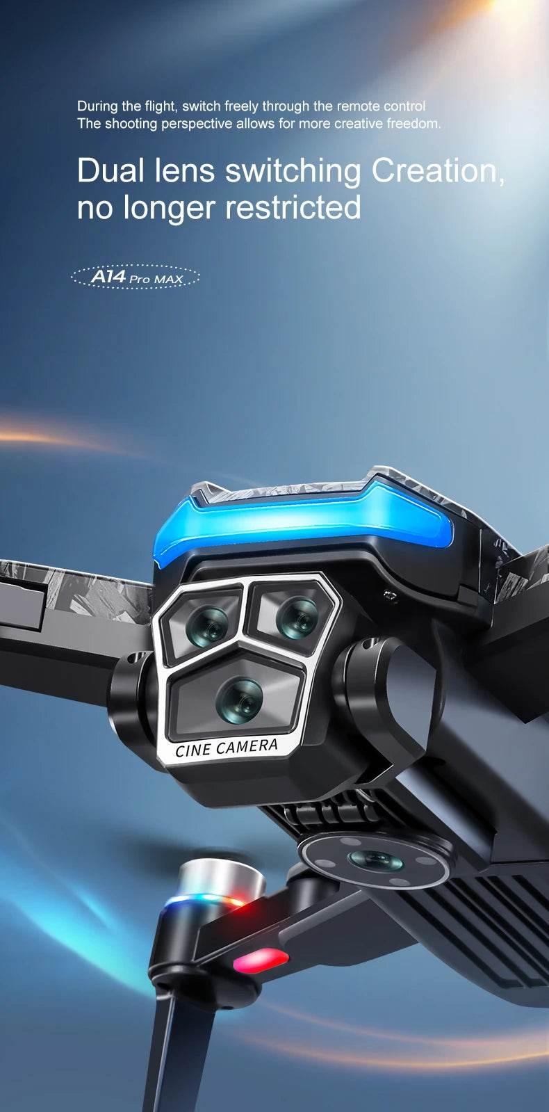 Drone with Camera Professional 4K HD Aerial Photography Dron GPS Return 4.5inch LCD Screen RC Quadcopter Three Camera Drone Toys - Empire P.E