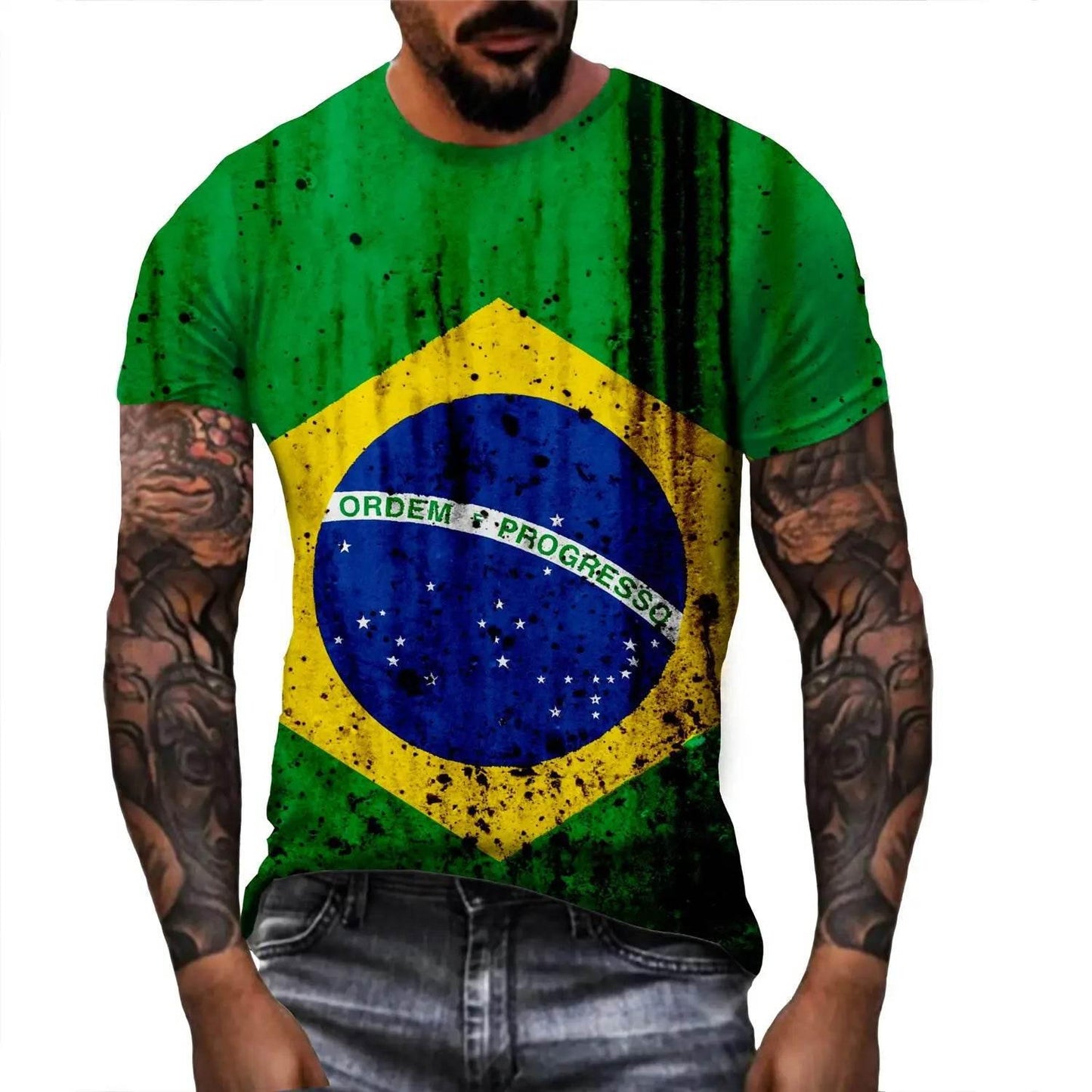 Brazil Flag Hip Hop T Shirt Men Women 3D Printed Oversized T-shirt Harajuku Style Summer Short Sleeve Tee Tops - Empire P.E