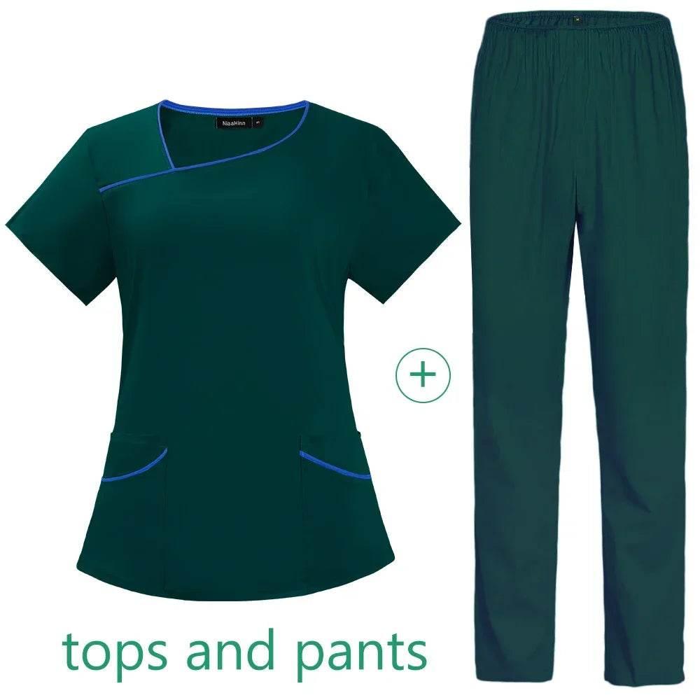 Solid Color Breathable Nursing Scrubs Women Uniforms - Empire P.E