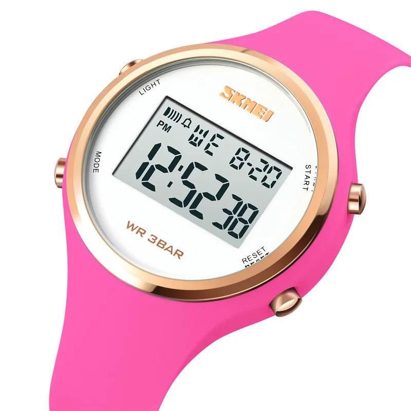 Fashion Digital Watches for Womens Waterproof LED Light Silicone Strap - Empire P.E