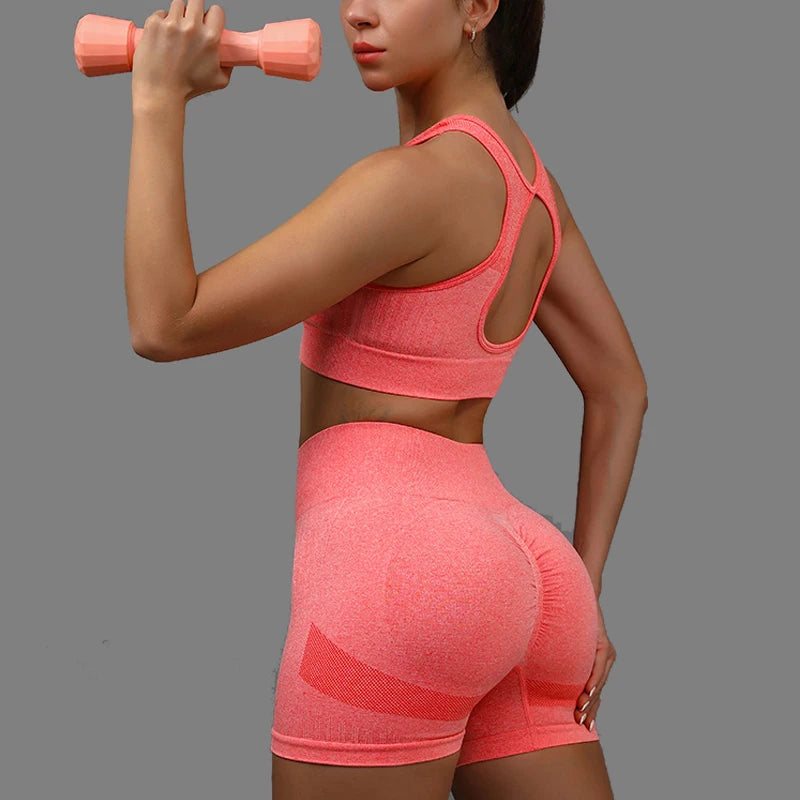 2 Pcs Yoga Set Women Hollow Back
