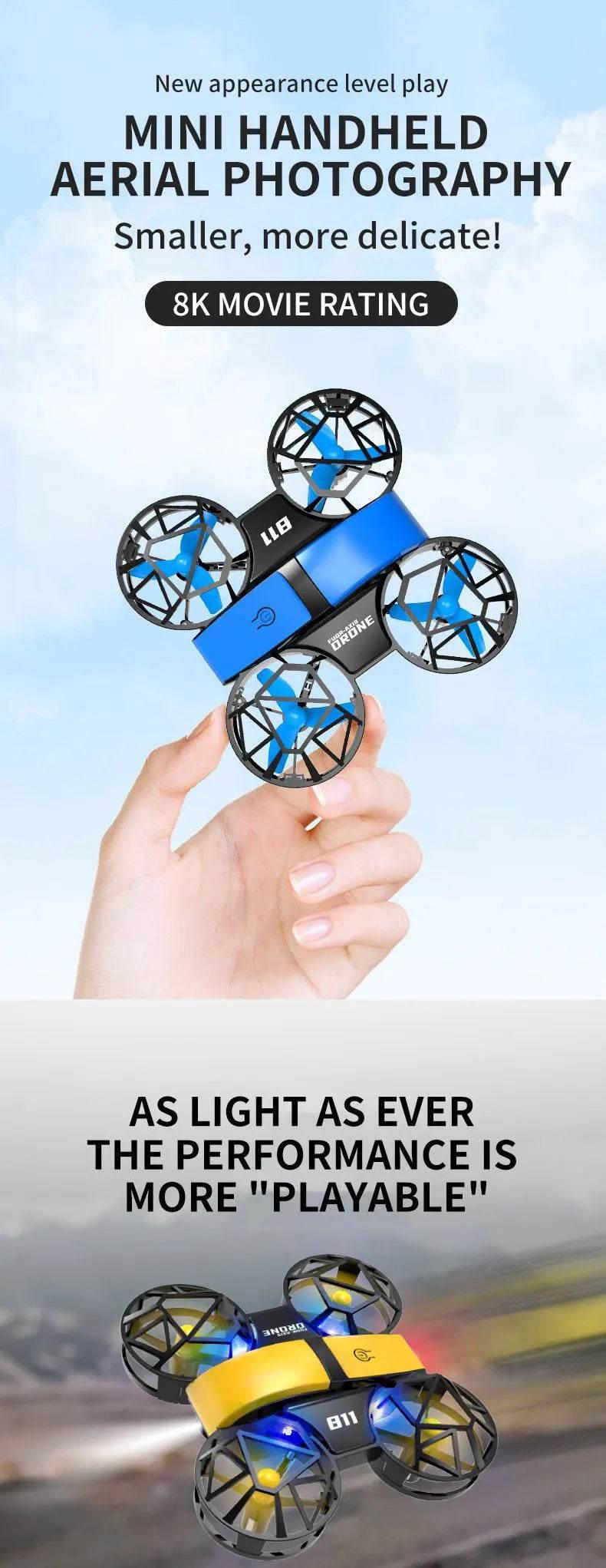 Dowellin D12 Drone Mini Remote Control Aircraft New Children's Toy HD Dual Camera Fixed Height RC Quadcopter Starter Gifts - Empire P.E