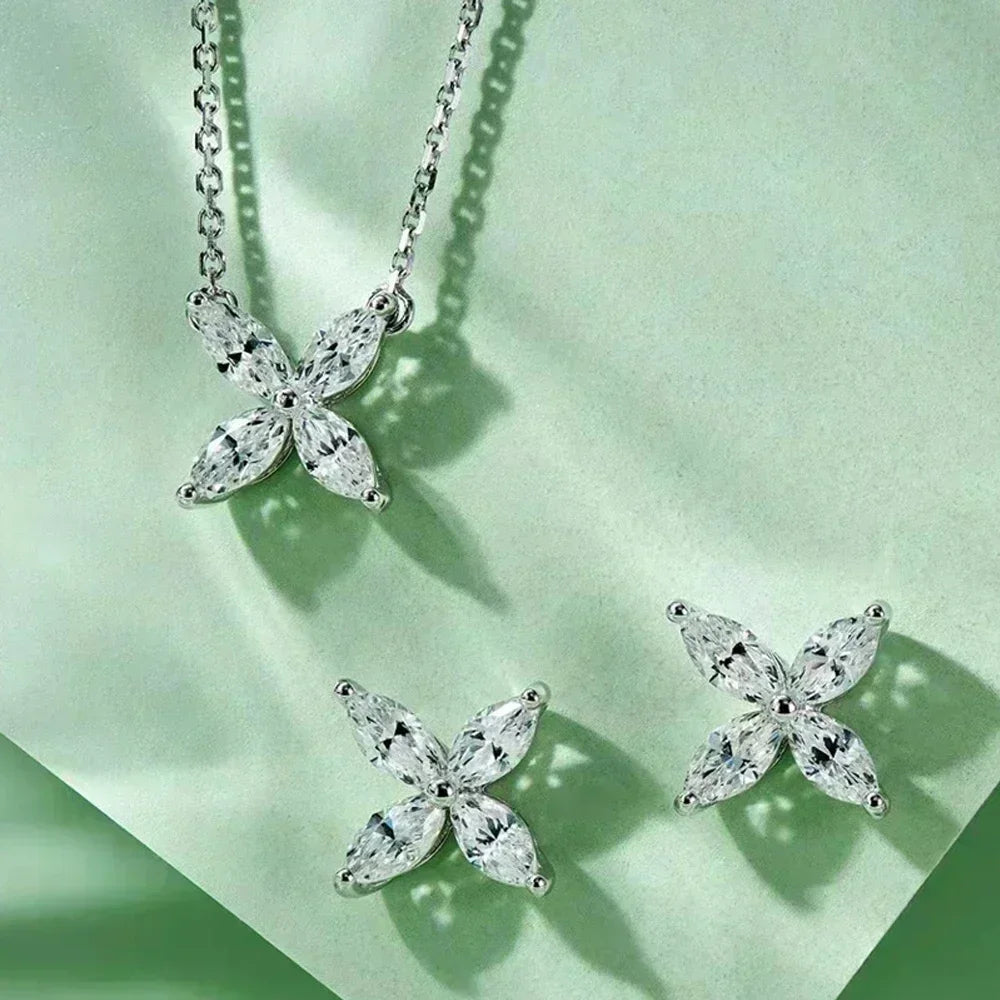 3.6CT Butterfly Moissanite Jewelry Set for Women S925 Sterling Silver - Empire P.E