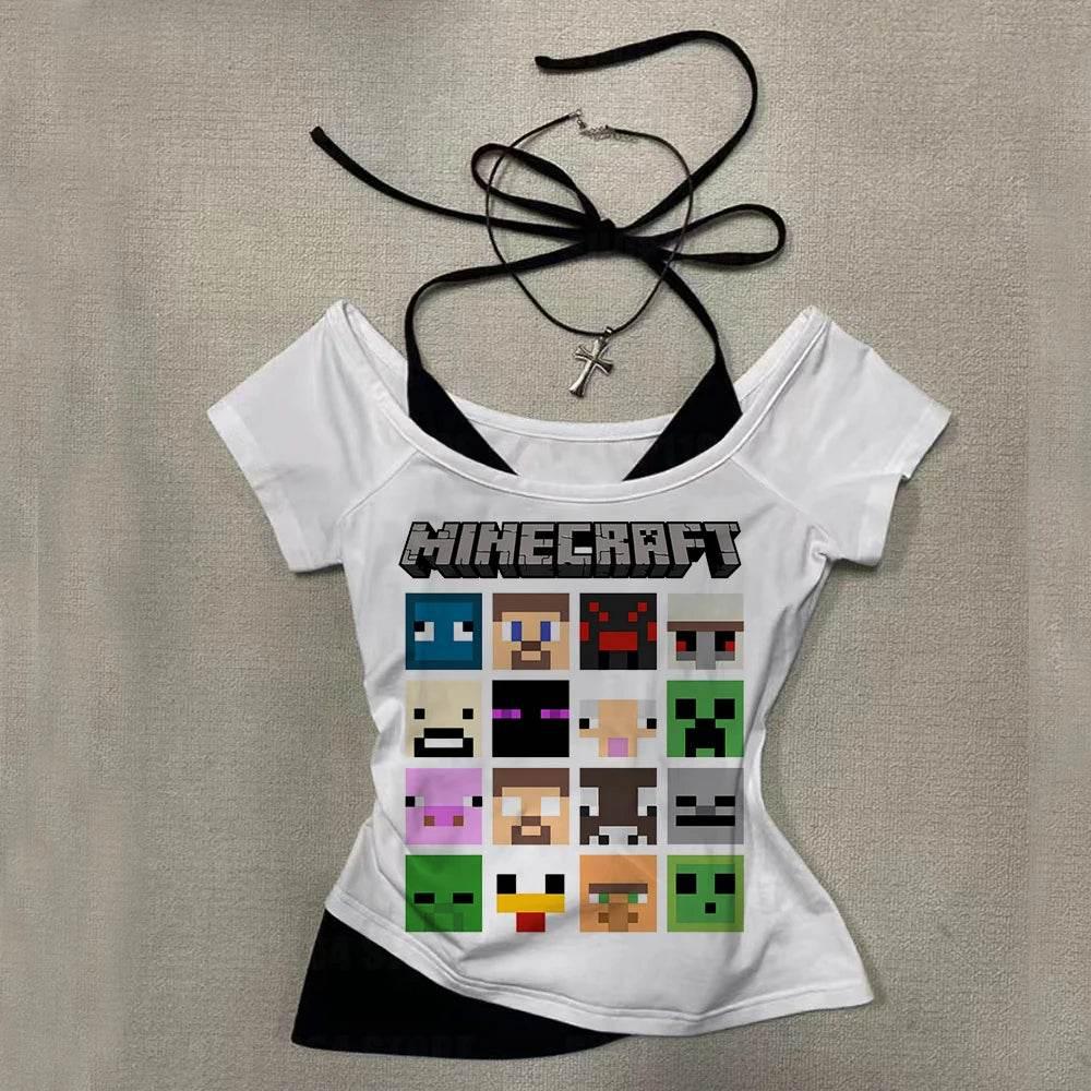 Woman Clothes for Women Trashy Y2k 2000s Tops With Suspenders Female Clothing Crop Top Sexys Summer Women's Cropped Emo Corset - Empire P.E