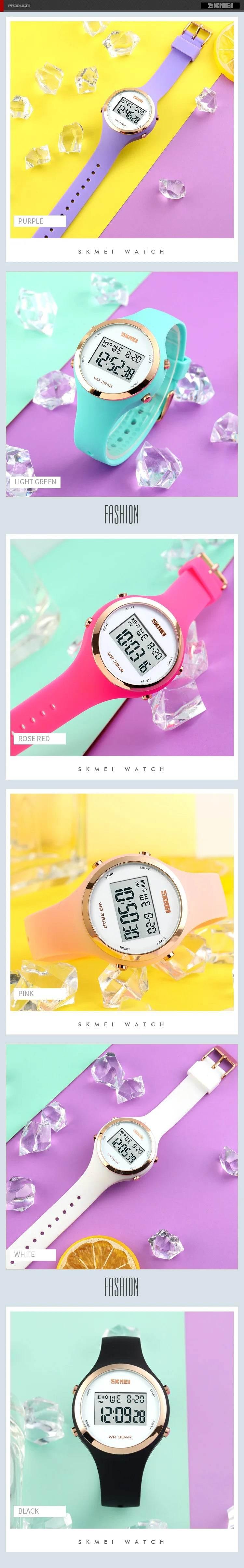 Fashion Digital Watches for Womens Waterproof LED Light Silicone Strap - Empire P.E
