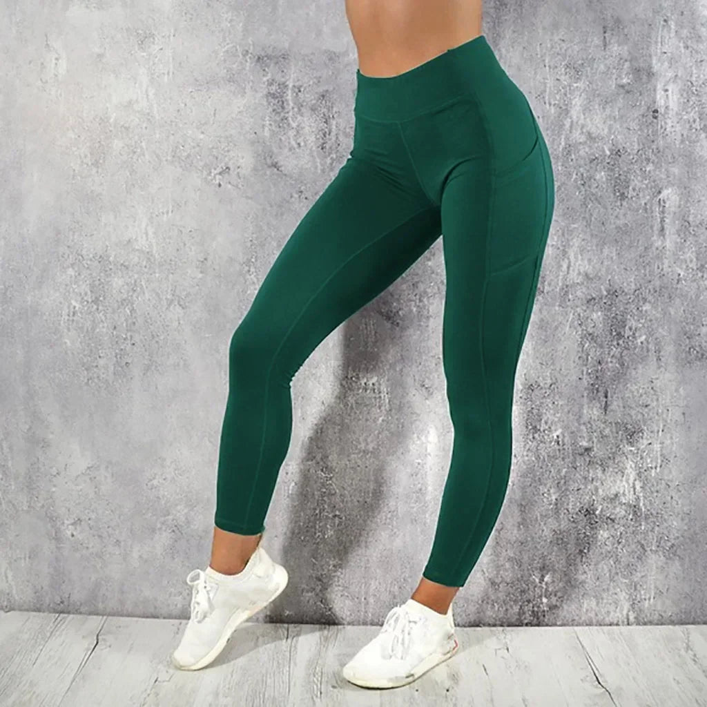 Yoga Fitness Women Leggings High Waist Tights with Pocket Gym Workout Running Stretchy Sexy Butt Liftting Casual Skinny Pants - Empire P.E