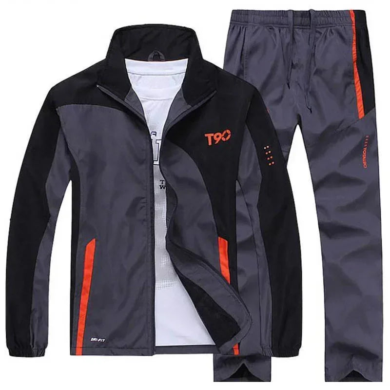 Men's Tracksuit Athletic Sport Casual Full Zip Sweatsuit 2 Pieces - Empire P.E