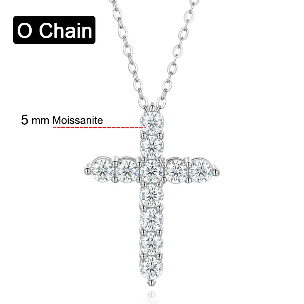 S925 Sterling Silver Plated 18K Lab Diamond Jesus Neck Chain