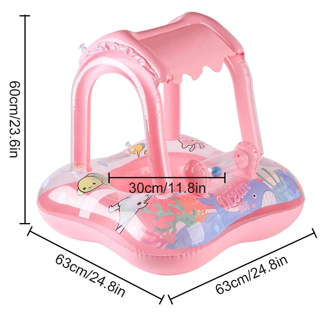 1pc Pool floats with canopy for Kids, Toddler Infant Pool Float for Baby,Swimming Ring Floaties for Pool,Beach Toys for Party - Empire P.E