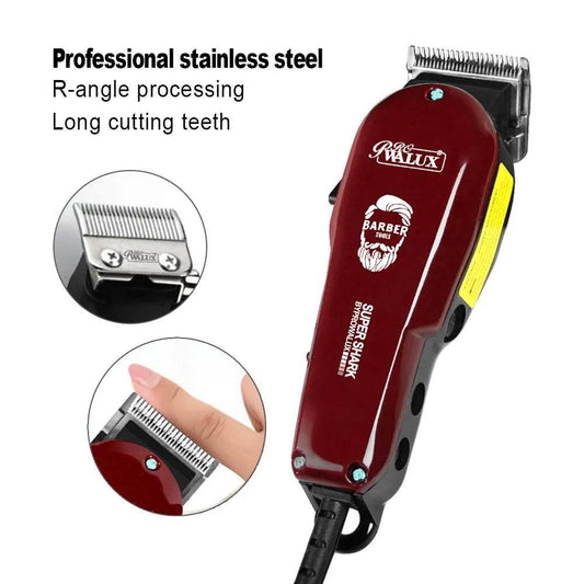 WALUX Professional AC220-240V Hair Clipper 10W Powerful Hair Trimmer Home Man Shaver 2M Cable Hair Cutting Machine 8 Guard Combs - Empire P.E