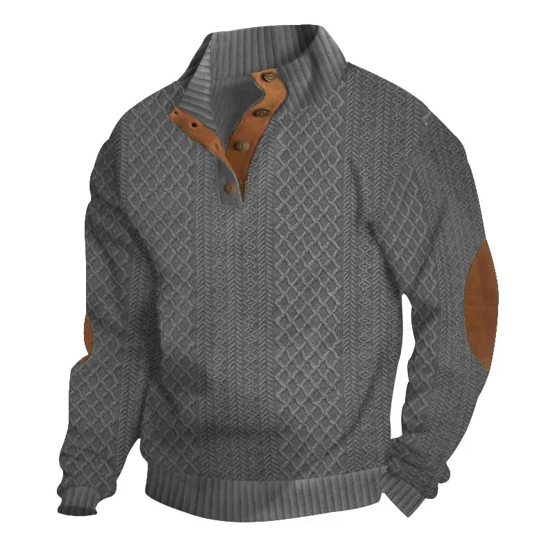 2024 cross-border long-sleeved Jacquard knitted button-down sweater - Empire P.E