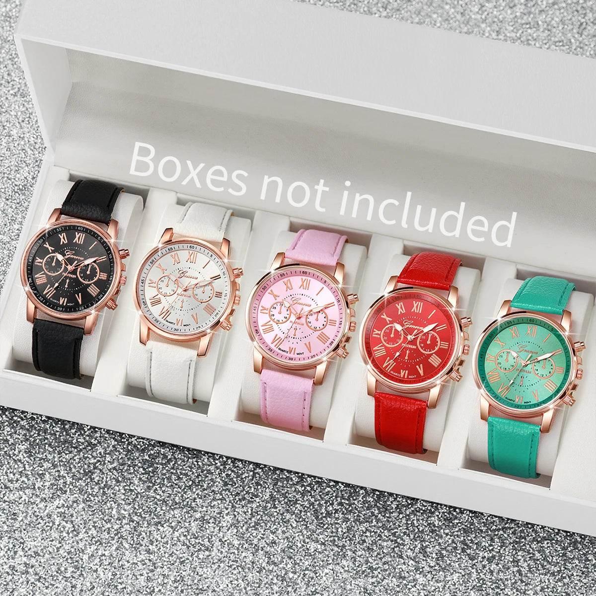 5PCS/Set Women's Multi Color Watch - Empire P.E