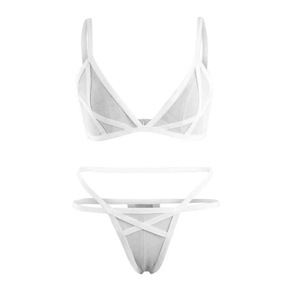 Women Sexy Lingerie Corset Solid Mesh Underwire - Empire P.E
