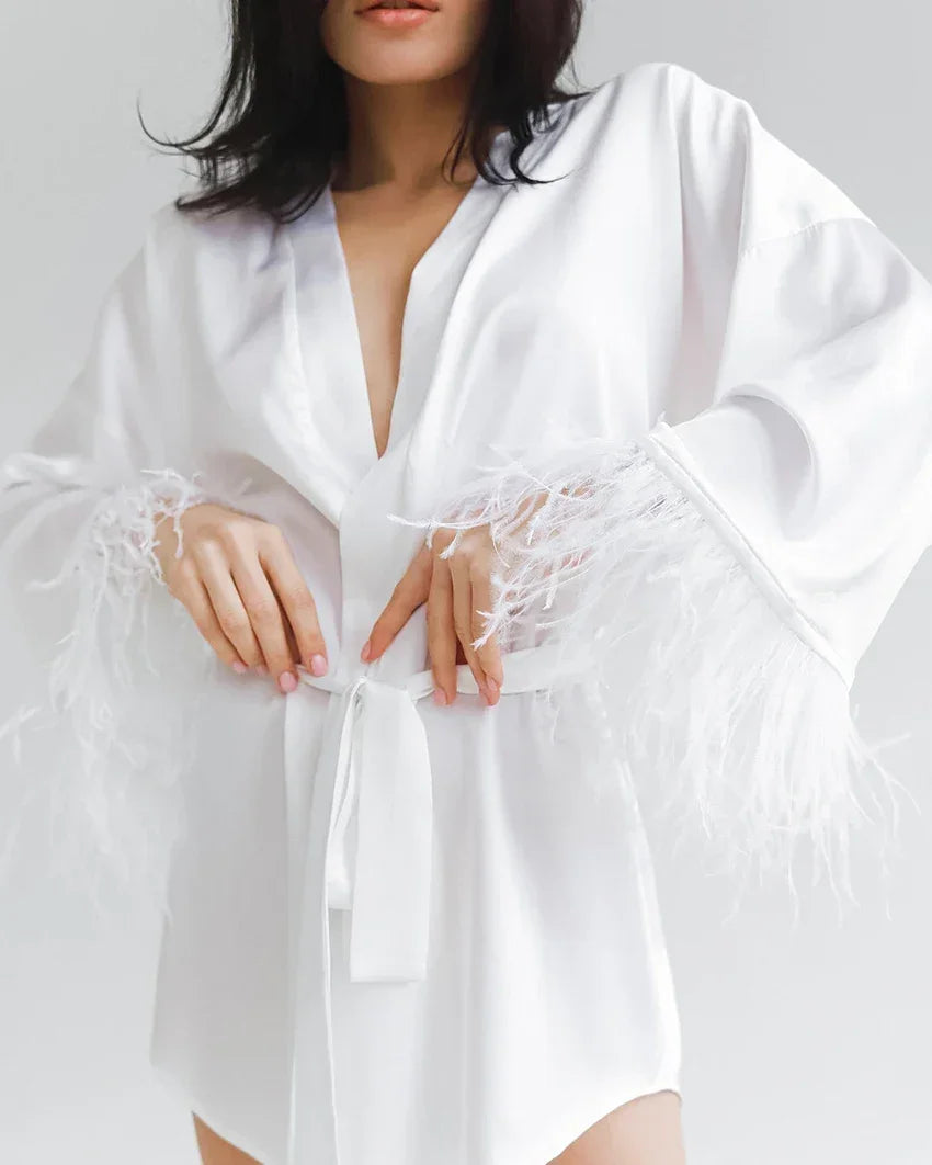 Satin Sexy Mini Dress Robe - Empire P.E