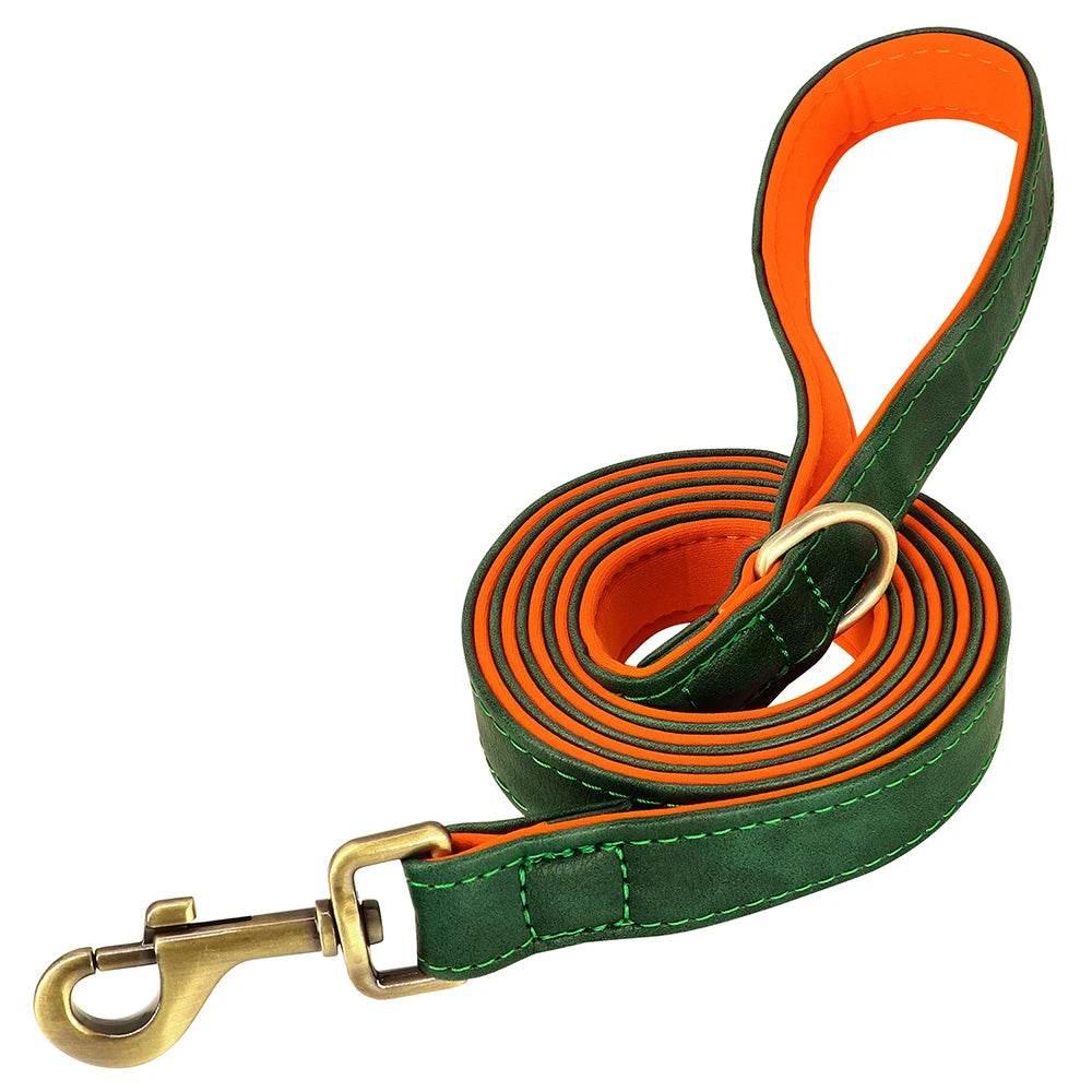 5ft Leather Dog Leash Durable Pet Walking Training Lead Leash Rope for Small Medium Large Dogs Pitbull Pug erman Shepherd - Empire P.E