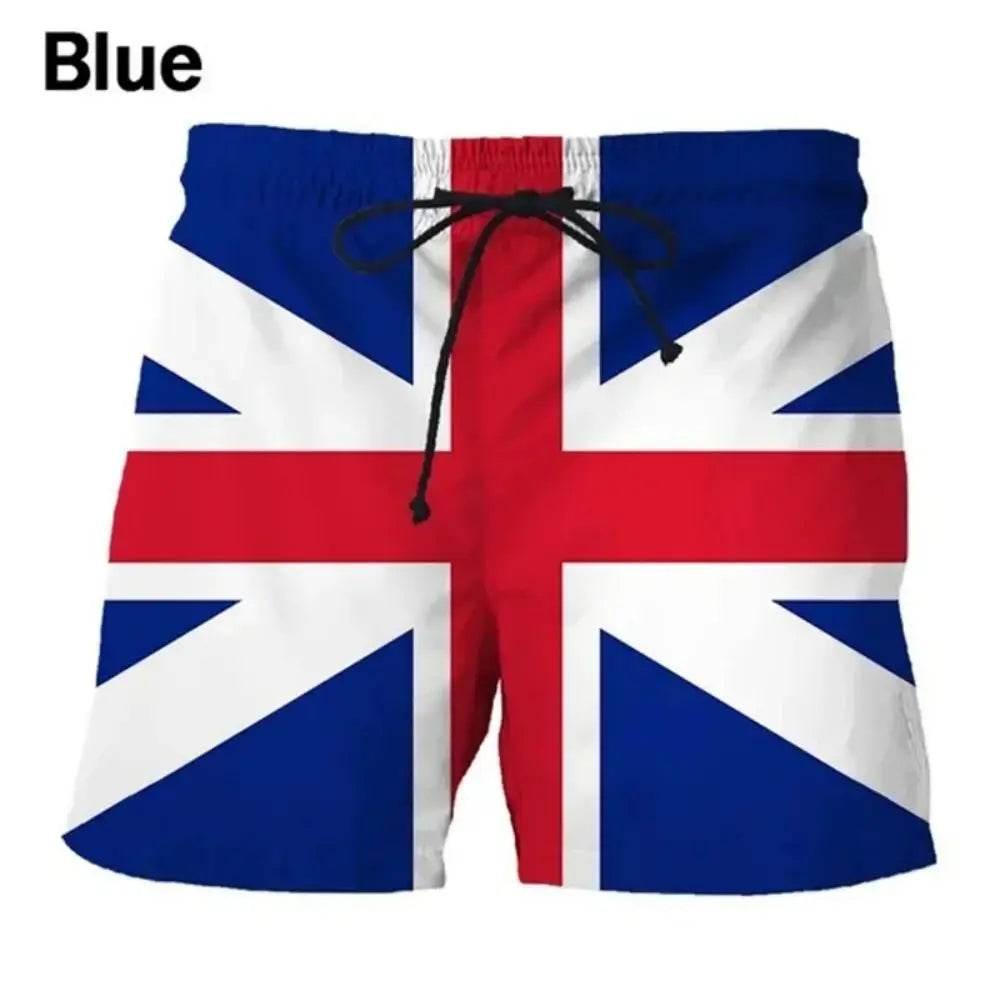 2024 Germany United States British Flag Beach Shorts Men's 3D Printed - Empire P.E