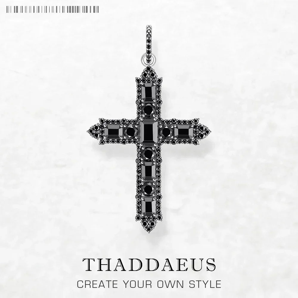 Timeless Cross Black Zircon Pendant