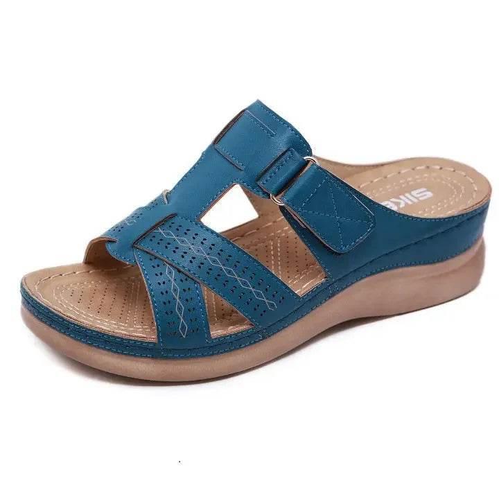 2022 Summer Women Wedge Sandals Premium Orthopedic Open Toe Sandals Vintage Anti-Slip Pu Leather Casual Female Platform Shoes - Empire P.E