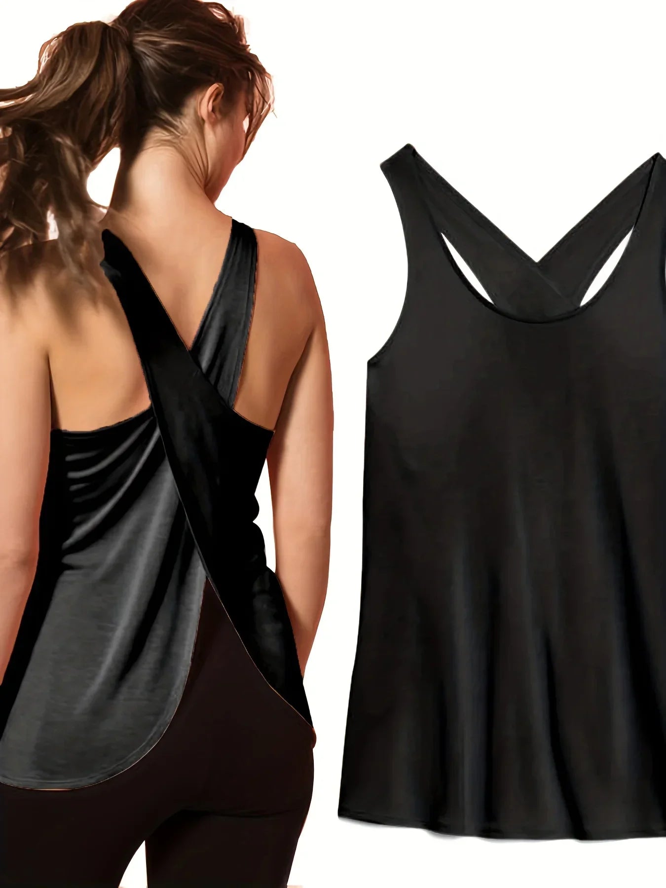 Women's Solid Wrap Back Sports Tank Tops - Empire P.E