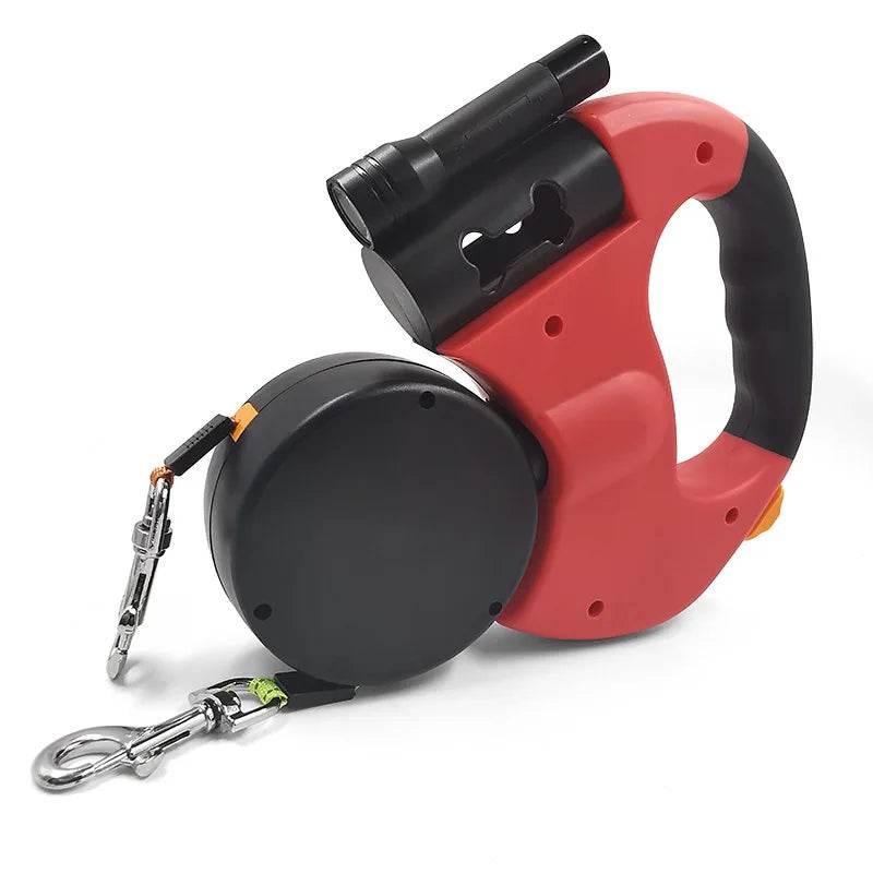 Double dog Leash Light retractable roulette double end leash Portable rotating pet leash for 2 dogs walking pet supplies - Empire P.E