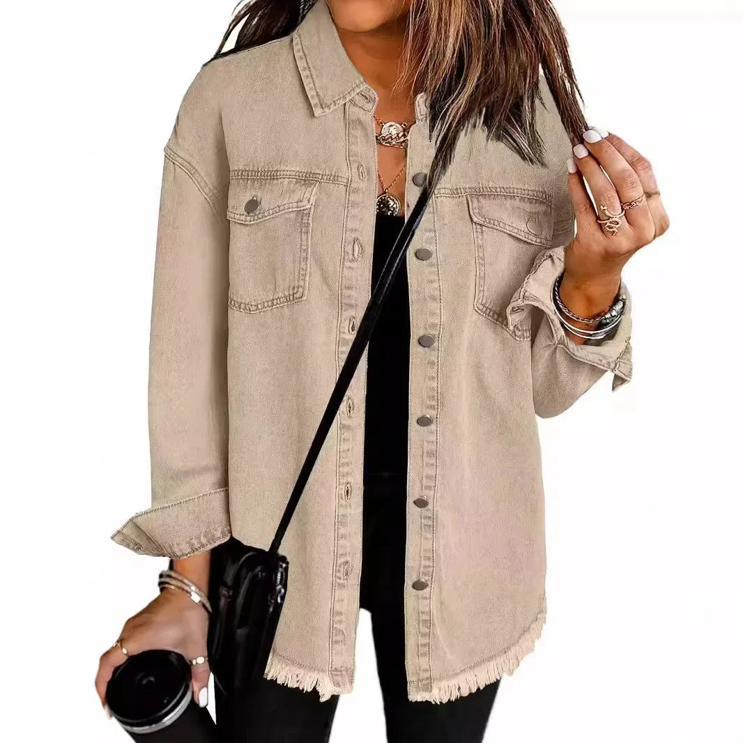 Women Denim Coat Shirt