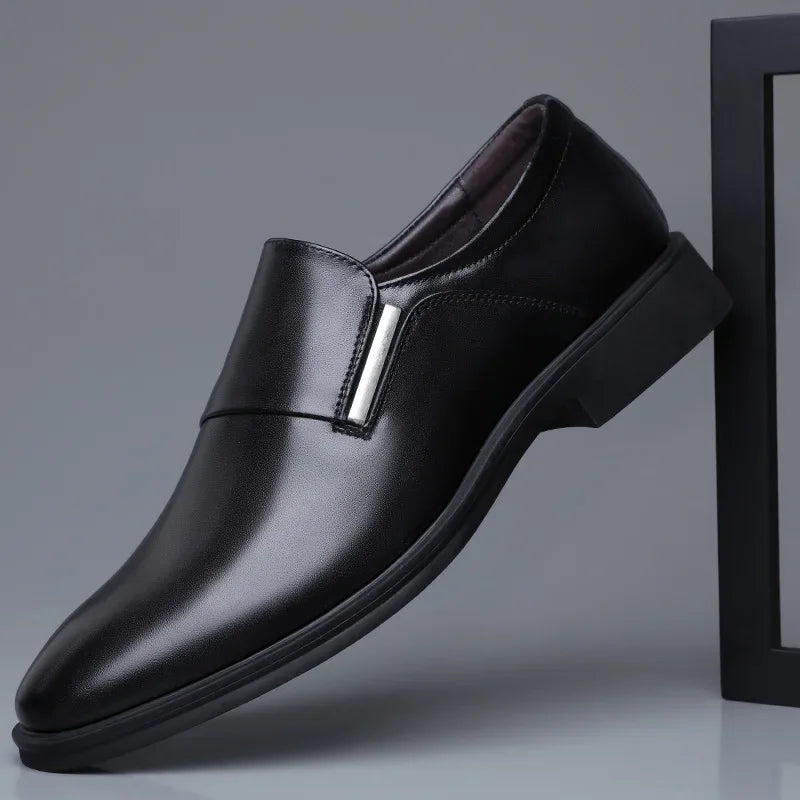 British Style Pointed-Toe Cowhide Leather Oxfords - Empire P.E