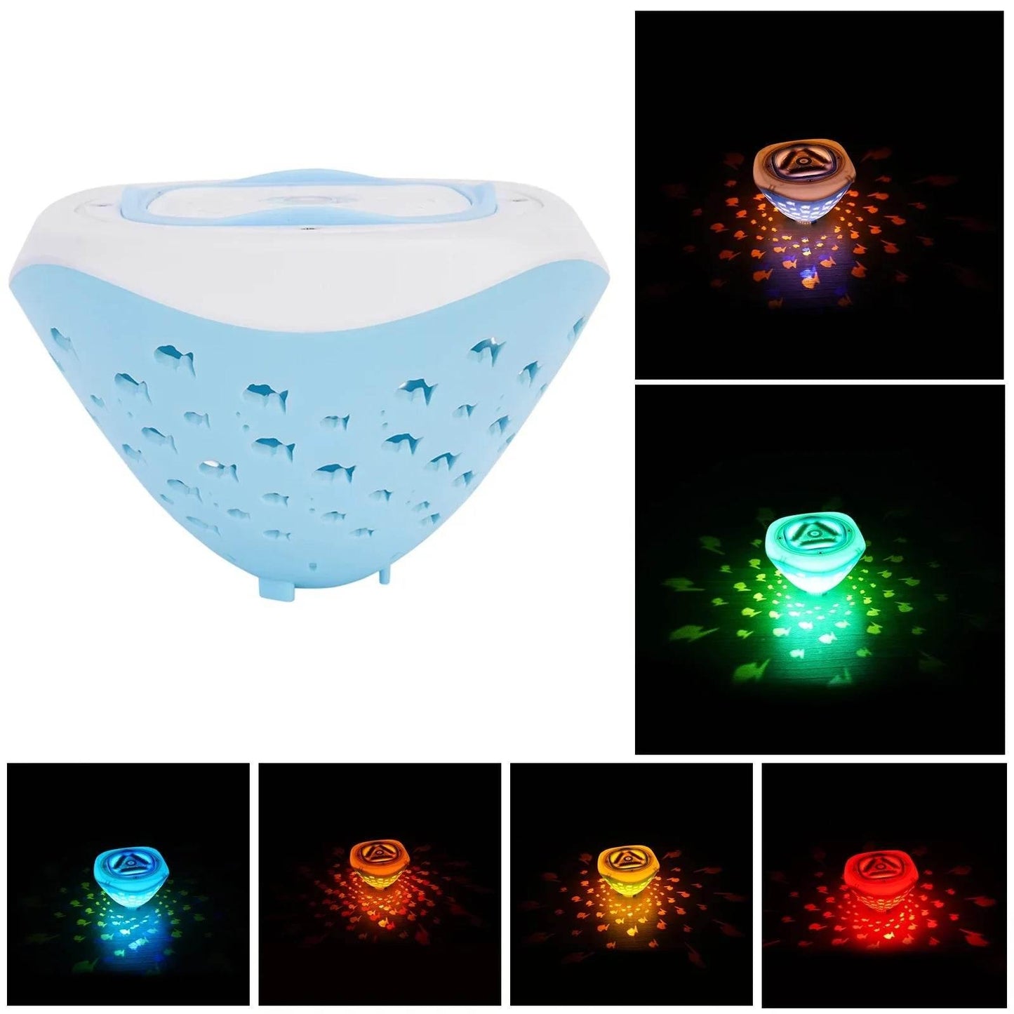 Swimming Pool Lights 4 Colors 5 Mode Cute Fish Pattern Light Underwater Pool Party Lights Floating Projector Lights Garden Decor - Empire P.E