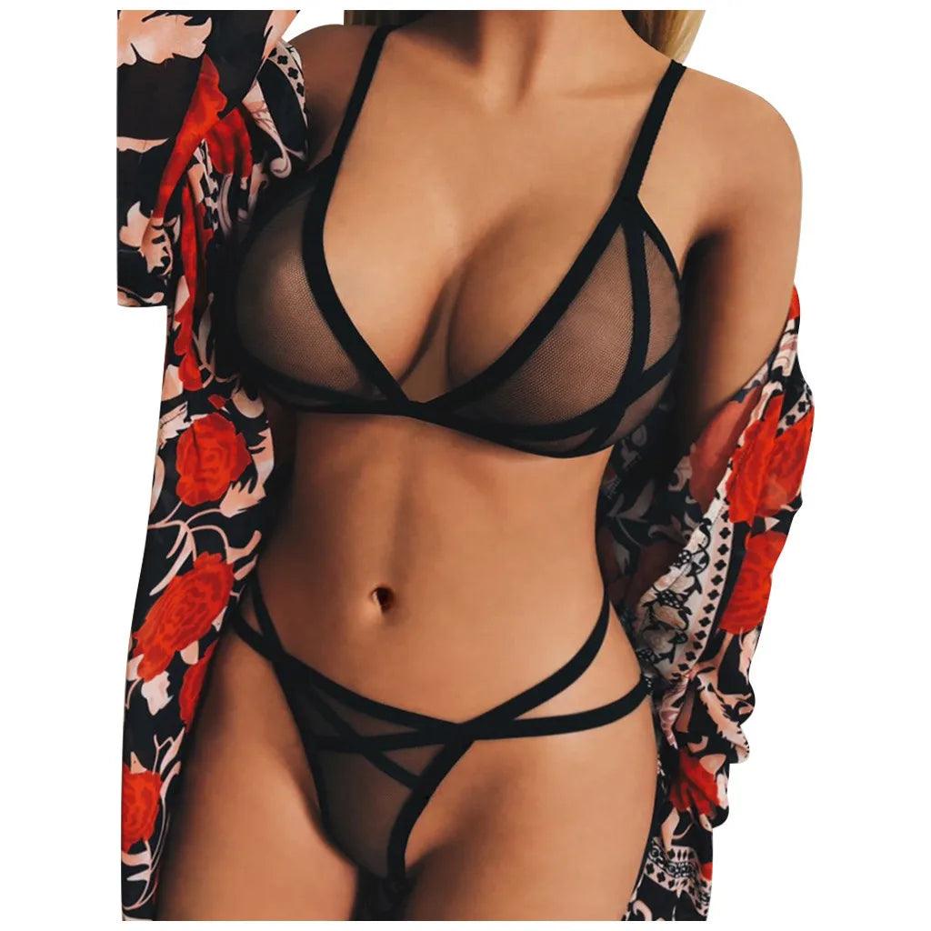 Women Sexy Lingerie Corset Solid Mesh Underwire - Empire P.E