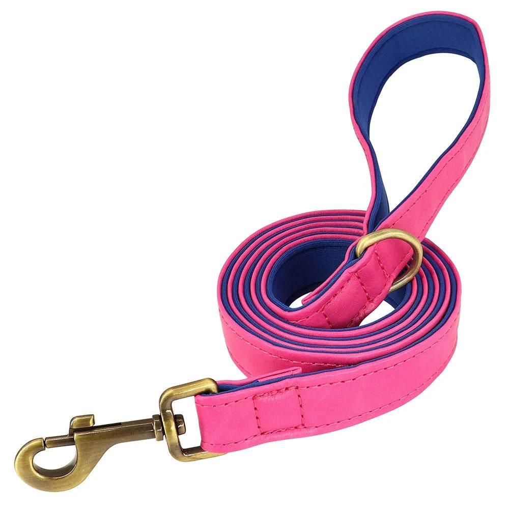 5ft Leather Dog Leash Durable Pet Walking Training Lead Leash Rope for Small Medium Large Dogs Pitbull Pug erman Shepherd - Empire P.E