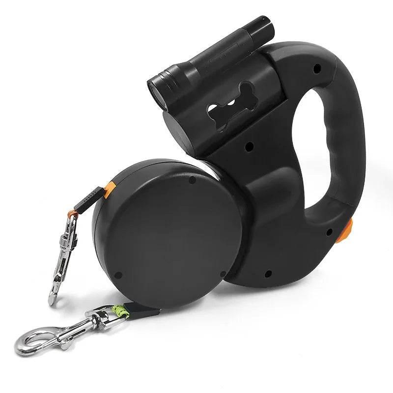 Double dog Leash Light retractable roulette double end leash Portable rotating pet leash for 2 dogs walking pet supplies - Empire P.E