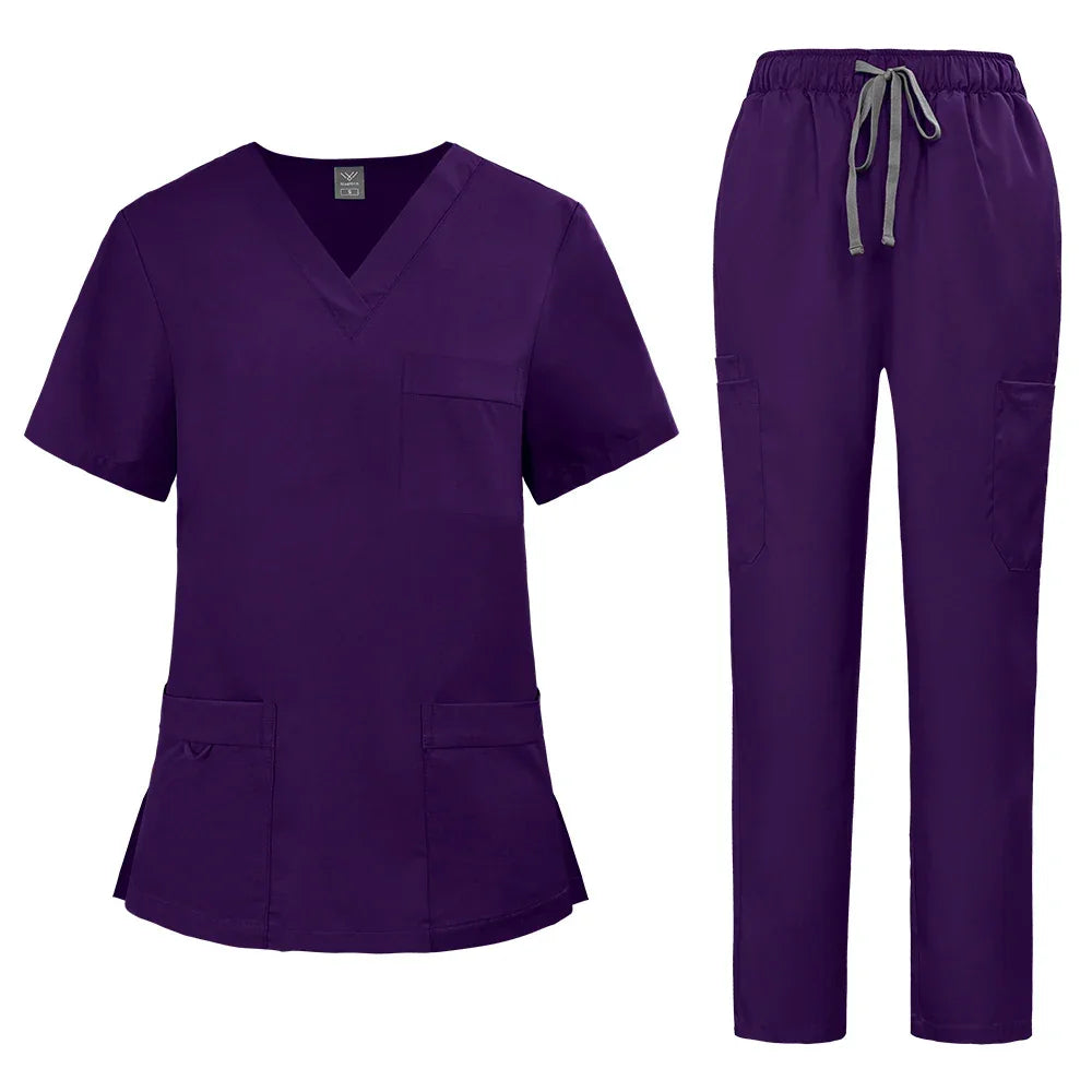 Uniform Unisex Elastic Scrubs Top Pants 2-piece Set - Empire P.E