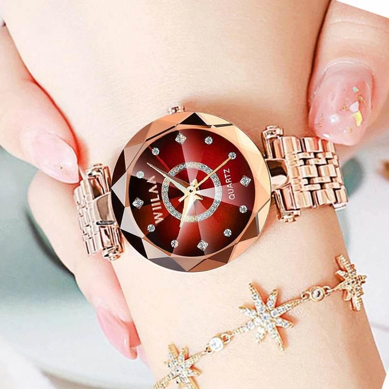 Women Bracelet Watches Stainless Steel Band Elegant Diamond Dial Ladies Wrist Watch For Crystal Exquisite Top Brand Luxury 2025 - Empire P.E
