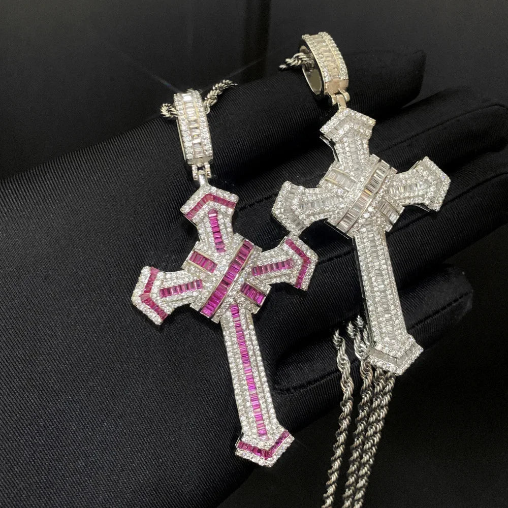 Long Lab Diamond Cross Pendant - Empire P.E