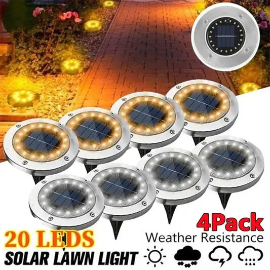 8/20LED Solar Power Disk Light Outdoor Garden Solar Underground Light - Empire P.E
