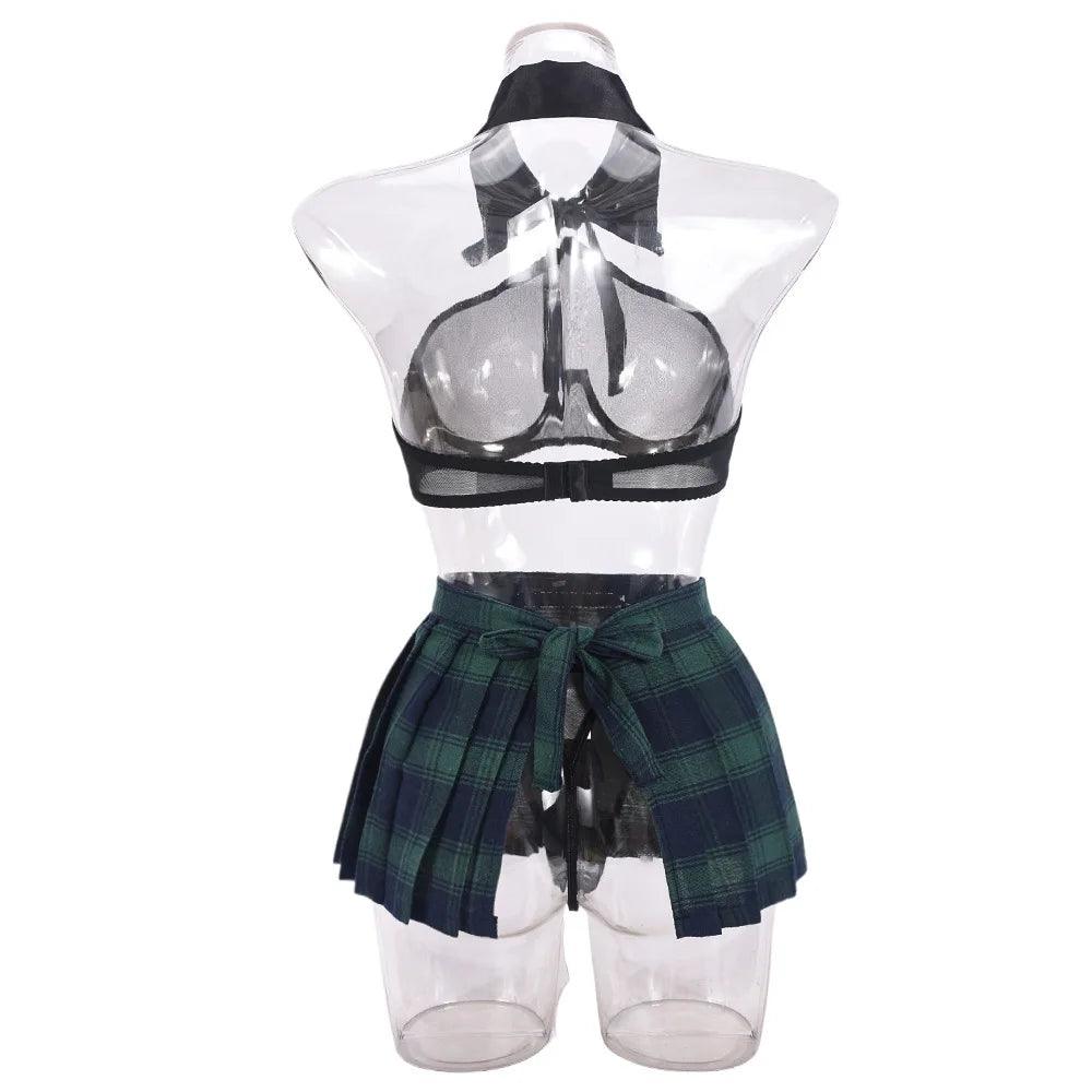 Cosplay Lingerie Green Plaid Skirt - Empire P.E