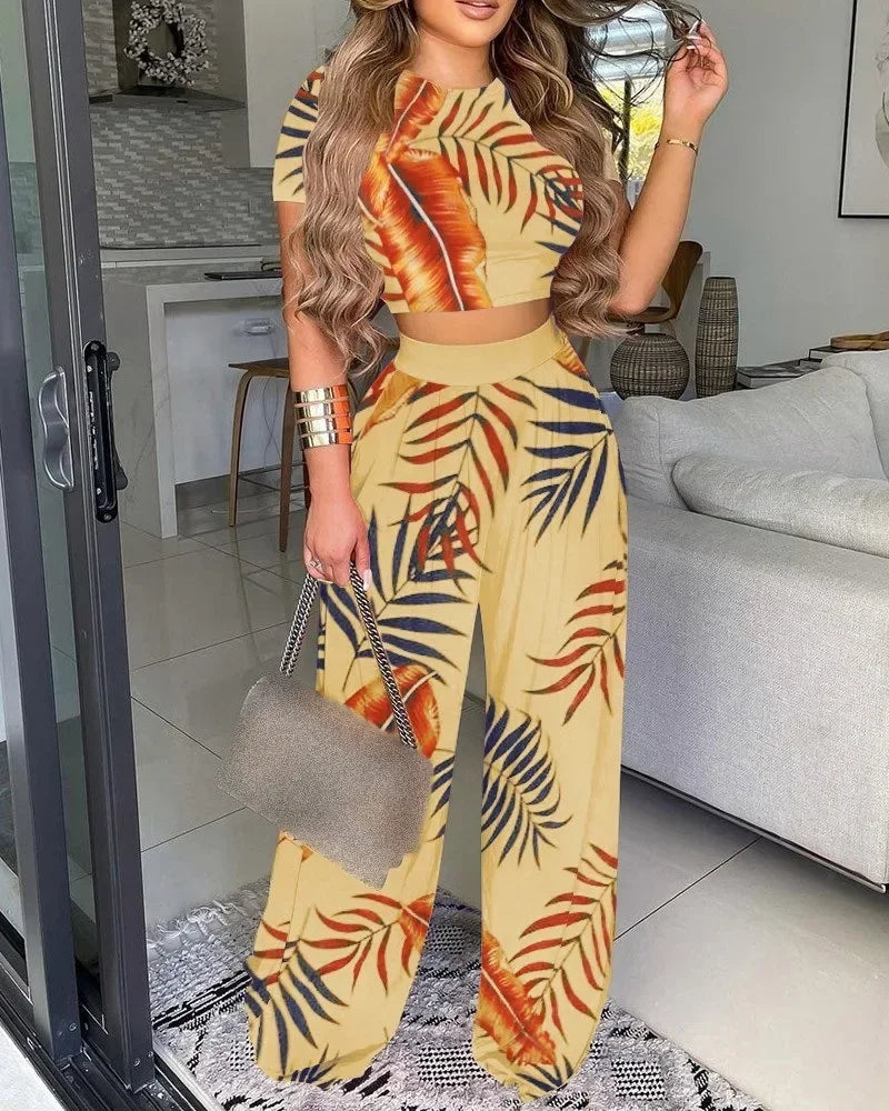 Women Print Pant Sets Two Piece Suit - Empire P.E