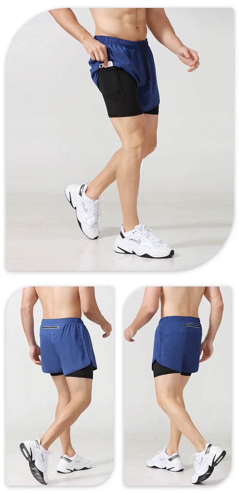 Sport Shorts Men Sportswear 2 In 1 Short - Empire P.E