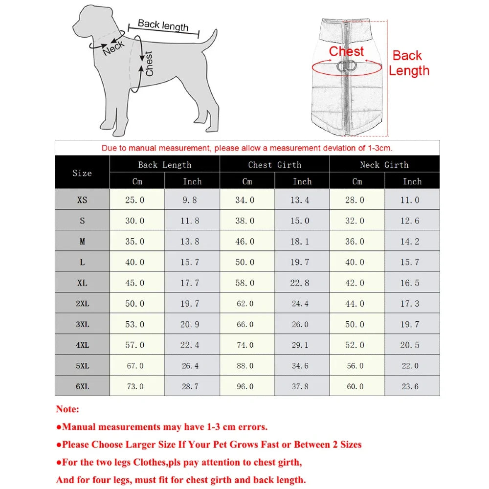 Winter Big Dog Waterproof Vest Jacket