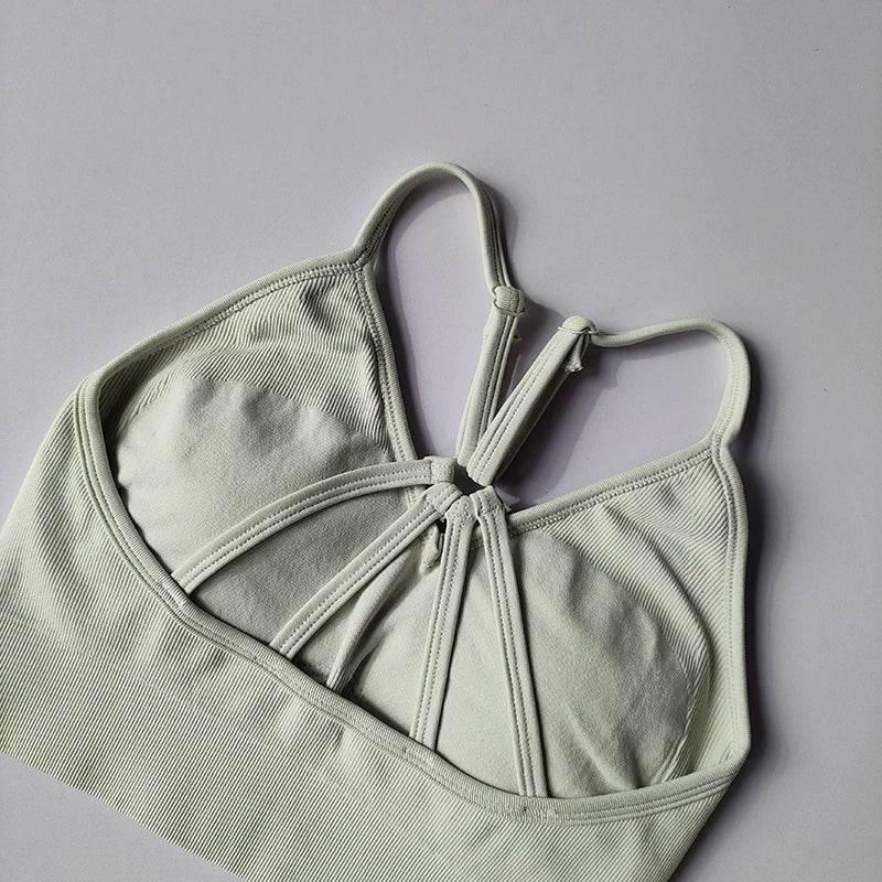 Seamless Hip Lifting Fitness Set Women's V-neck Bra Leggings Yoga Set Quick Drying Exercise Iron Massage High Fat Tight Pants - Empire P.E