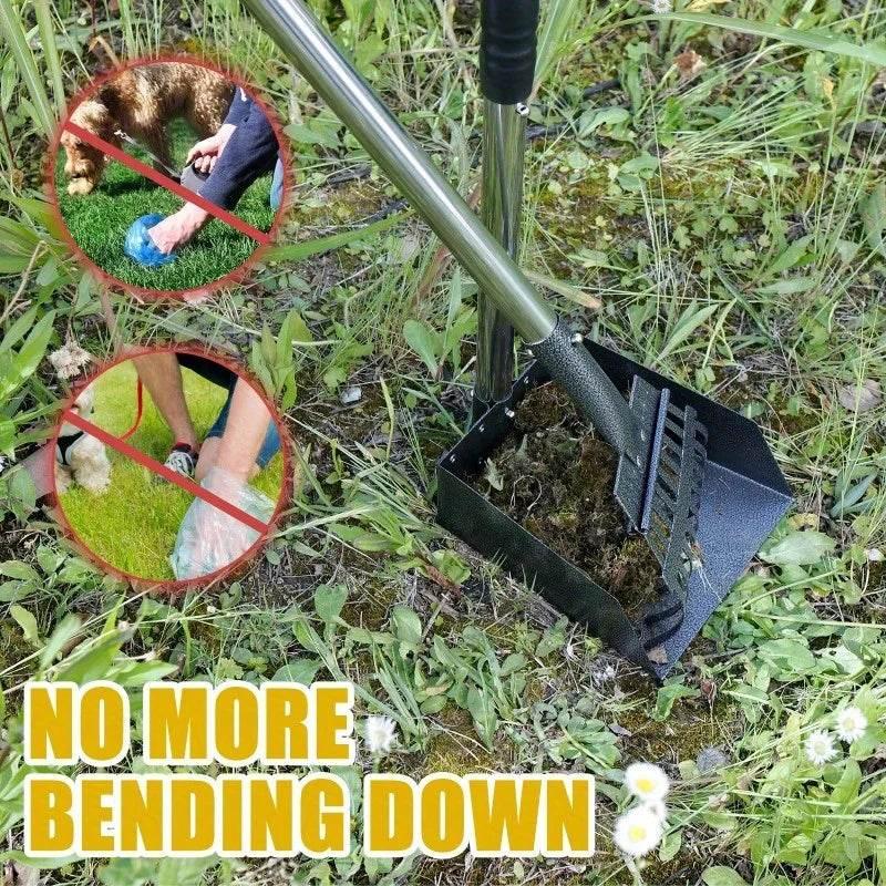 2/3Pcs Pet Pooper Scooper Set with Long Handle Multifunctional Metal Tray Rake Spade Dog Poop Picker For Pet Waste Removal - Empire P.E