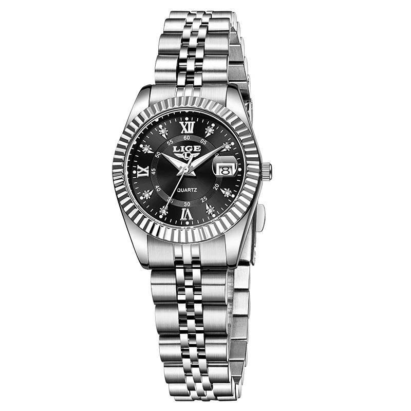 LIGE Top Luxury Watches For Women Vintage Fashion Ladies Watch Waterproof Date Stainless Quartz Wristwatches Reloj Mujer 2025 - Empire P.E