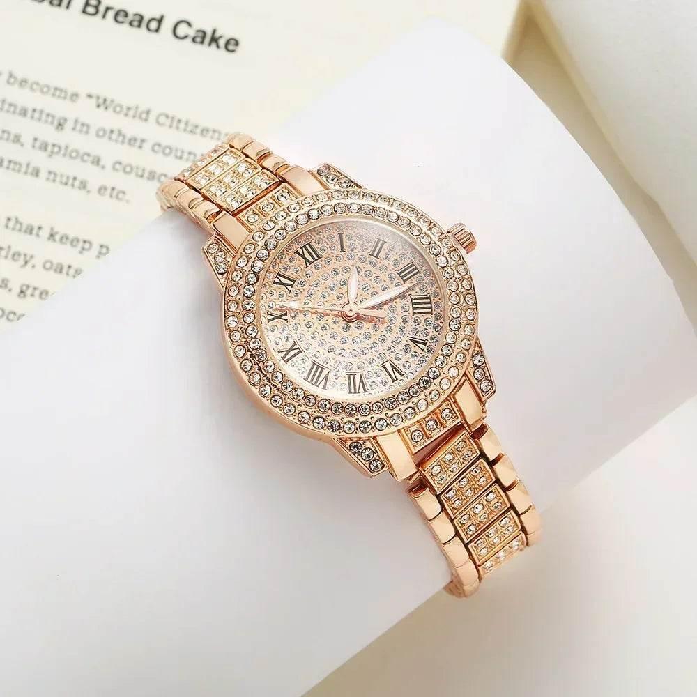 Hip Hop Quartz Watch Women Lady Iced Out Gold Watches Luxury Female Clock Fashion Quartz Watch for Women - Empire P.E